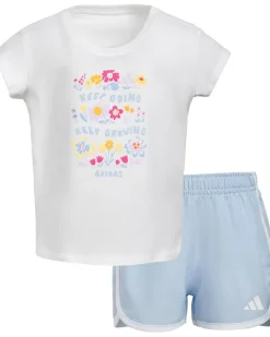 adidas Kids Cap Sleeve Tee & Woven Shorts Set (Infant)