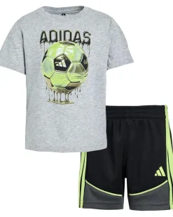 adidas Kids Heather Color-Block Shorts Set (Infant)