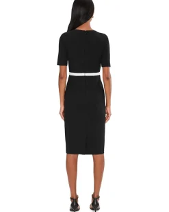 Adrianna Papell Contrast Bow Sheath Dress Women's