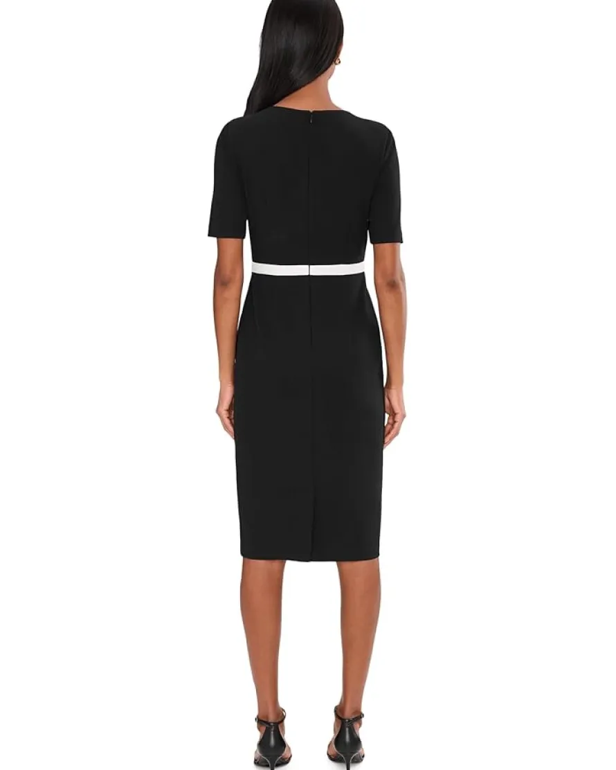 Adrianna Papell Contrast Bow Sheath Dress Women's