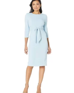 Adrianna Papell Knit Crepe Tie Waist Sheath Dress Women's
