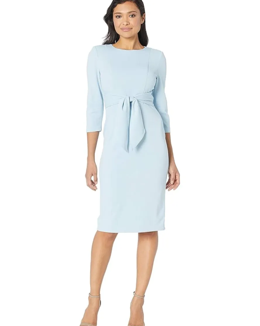 Adrianna Papell Knit Crepe Tie Waist Sheath Dress Women's
