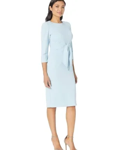Adrianna Papell Knit Crepe Tie Waist Sheath Dress Women's