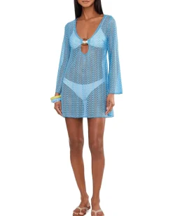 BECCA Golden Metallic Crochet Buckle Tunic Women's