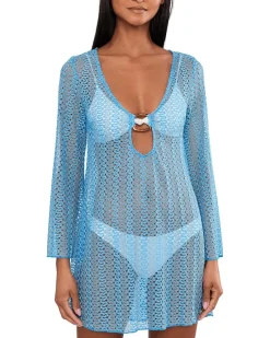 BECCA Golden Metallic Crochet Buckle Tunic Women's