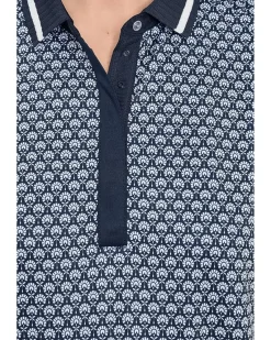 Callaway Scarf Geo Print Rib Collar Polo Women's