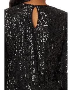 CeCe Long Slv Sequin Crew Neck 060 Women's