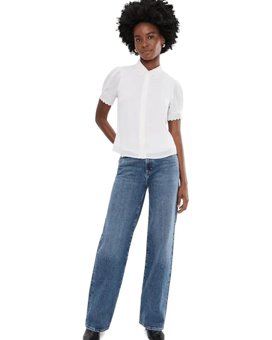 CeCe Short Sleeve Scallop Top Women's