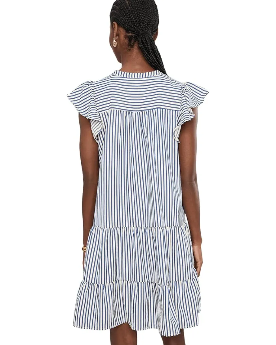 CeCe Tiered Ruffle Flutter Sleeve Dress Women's