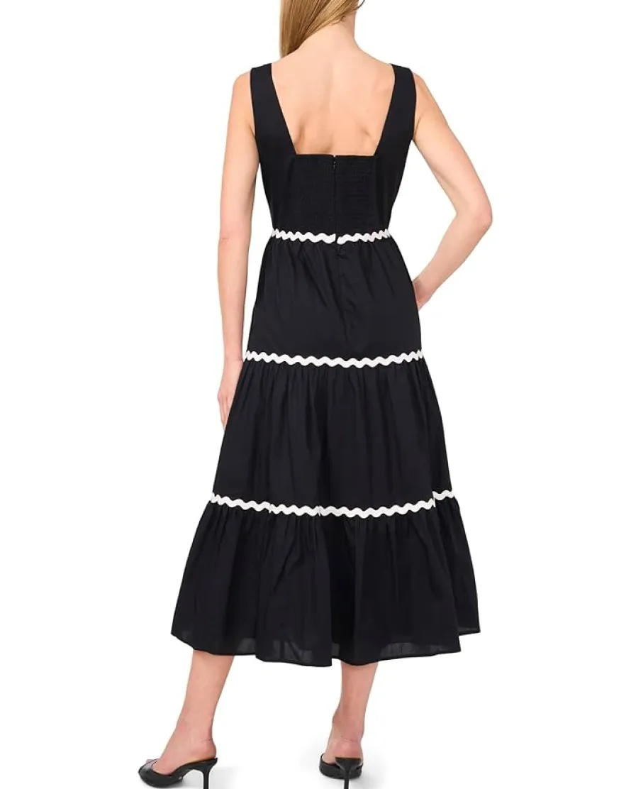 CeCe Trim Square Neck Tiered Maxi Women's