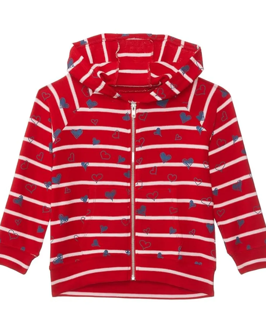Chaser Kids Heart Stripe Zip-Up Hoodie (Little Kids/Big Kids)