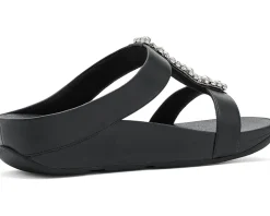 FitFlop Fino Pearls-And-Crystal H-Bar Slides Women's