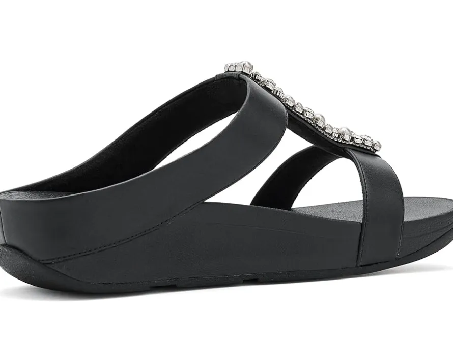 FitFlop Fino Pearls-And-Crystal H-Bar Slides Women's
