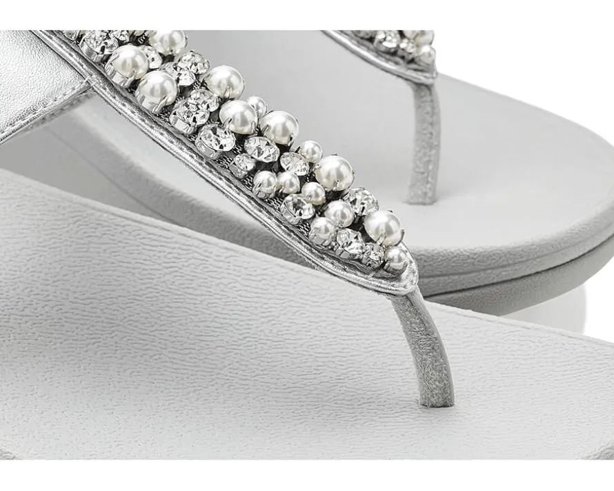 FitFlop Fino Pearls-and-crystal Toe-post Sandals Women's