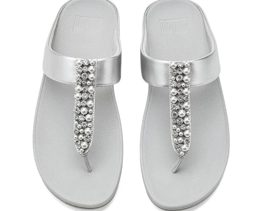 FitFlop Fino Pearls-and-crystal Toe-post Sandals Women's