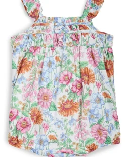 Janie and Jack Floral Bow Bubble (Infant)