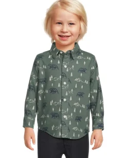 Janie and Jack Printed Twill Button Down Shirt (Infant)
