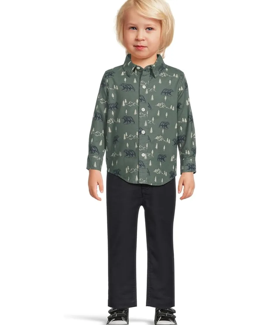 Janie and Jack Printed Twill Button Down Shirt (Infant)