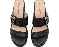 Johnston & Murphy Addison Buckle Strap Wedge Women's