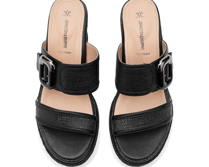 Johnston & Murphy Addison Buckle Strap Wedge Women's