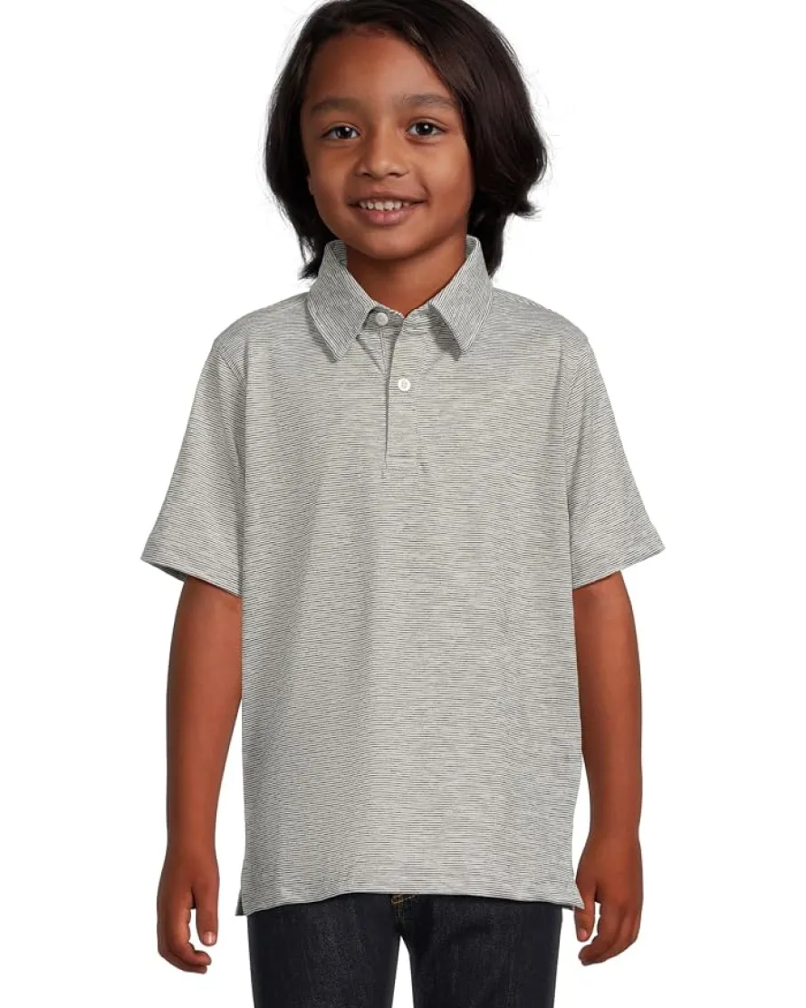 Johnston & Murphy Kids Micro Stripe Polo (Big Kid)