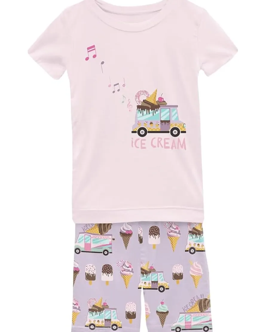 Kickee Pants Kids Short Sleeve Graphic Tee Pajama Set with Shorts (Toddler/Little Kid/Big Kid)