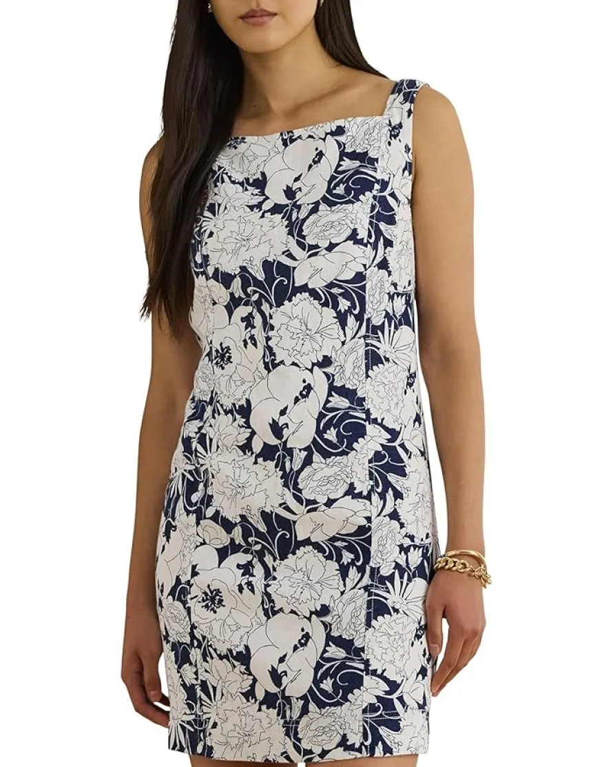 Lauren Ralph Lauren Floral Linen Sleeveless Dress Women's