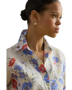Lauren Ralph Lauren Petite Relaxed Fit Floral Linen Shirt Women's