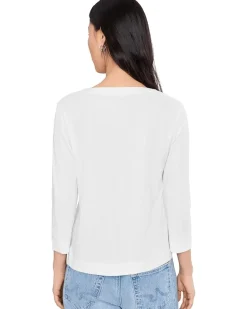 Lilla P Side Slit Split Neck Top Women's