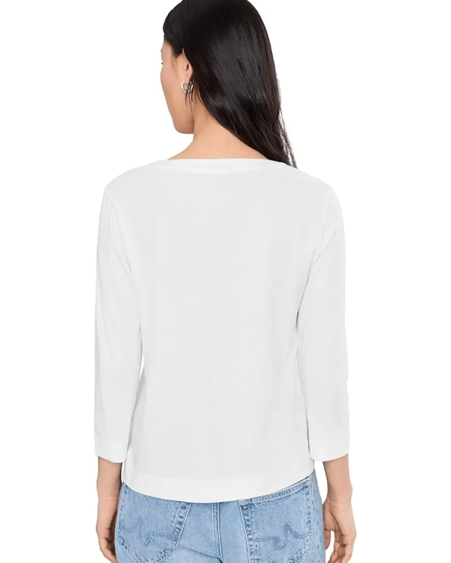 Lilla P Side Slit Split Neck Top Women's