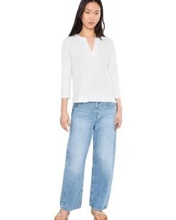 Lilla P Side Slit Split Neck Top Women's