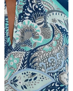 Liverpool Los Angeles Petite Long Sleeve Woven Top w/ Keyhole Neckline Women's