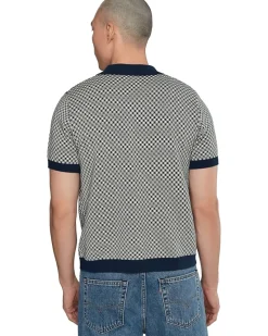 Liverpool Los Angeles Short Sleeve Johnny Collar Sweater Knit Men's