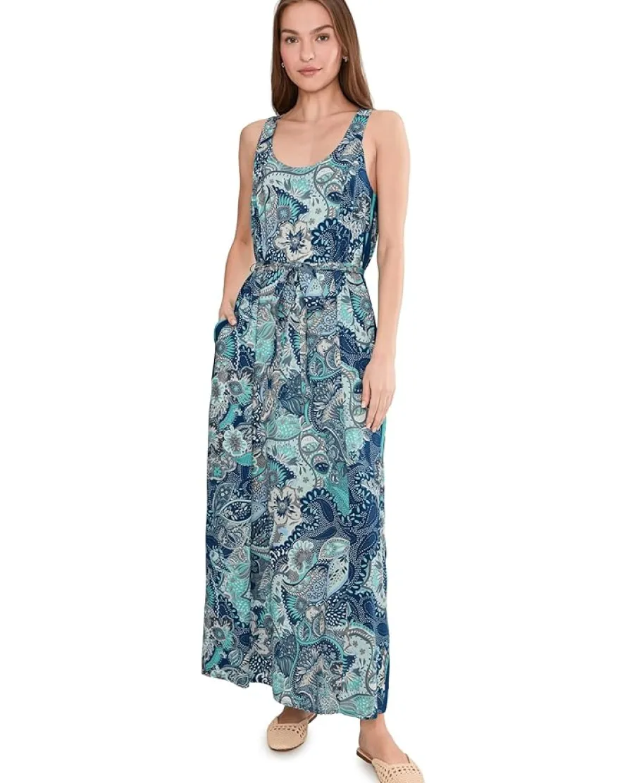 Liverpool Los Angeles Sleeveless Woven Maxi Dress with Self Belt Women's