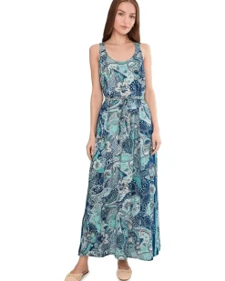 Liverpool Los Angeles Sleeveless Woven Maxi Dress with Self Belt Women's