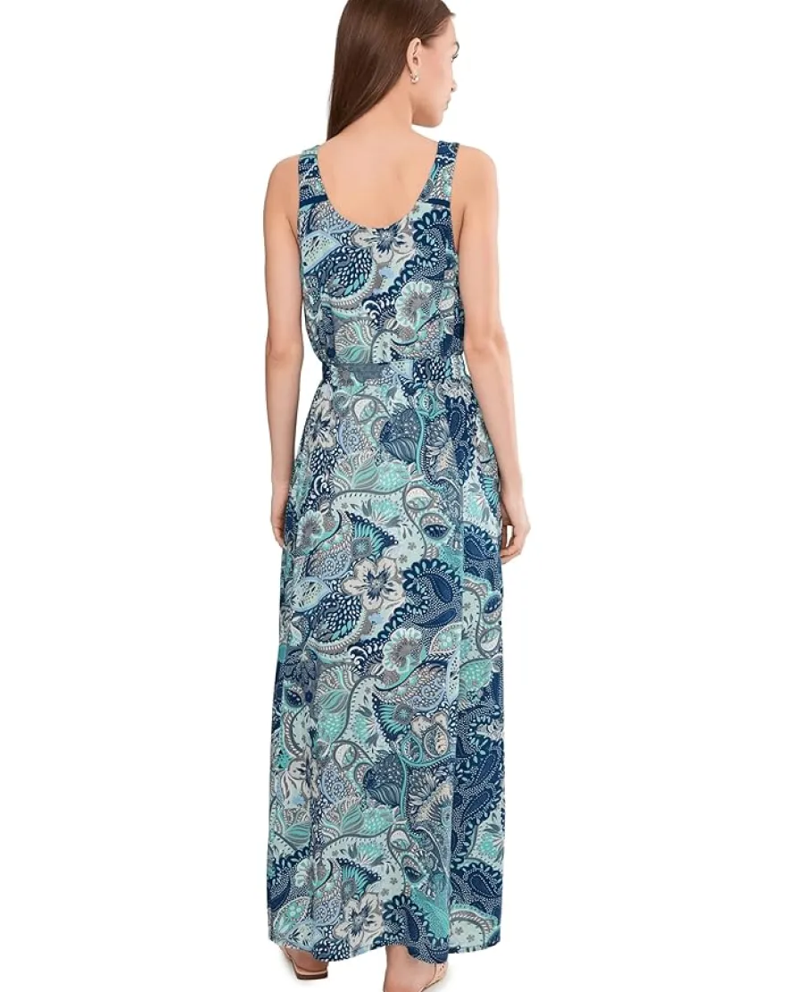 Liverpool Los Angeles Sleeveless Woven Maxi Dress with Self Belt Women's
