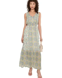Liverpool Los Angeles Sleeveless Smocked Waist Woven Maxi Dress Women's
