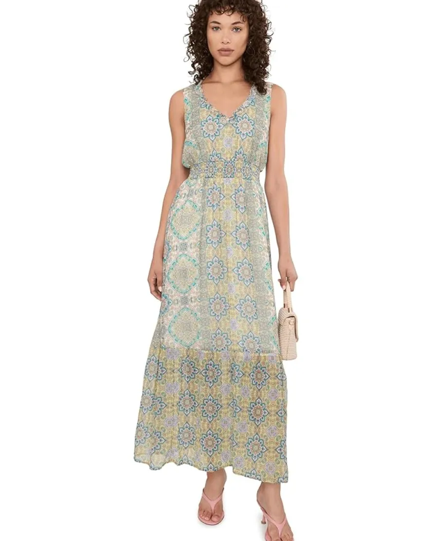 Liverpool Los Angeles Sleeveless Smocked Waist Woven Maxi Dress Women's