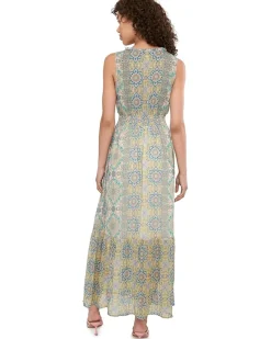 Liverpool Los Angeles Sleeveless Smocked Waist Woven Maxi Dress Women's