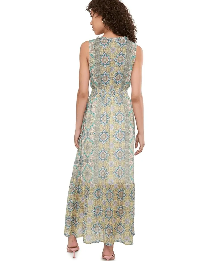 Liverpool Los Angeles Sleeveless Smocked Waist Woven Maxi Dress Women's