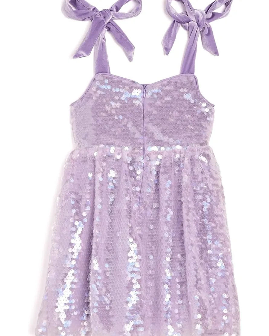 Lola and The Boys Lavender Daisy Sequin Dress (Toddler/Little Kid/Big Kid)