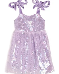 Lola and The Boys Lavender Daisy Sequin Dress (Toddler/Little Kid/Big Kid)
