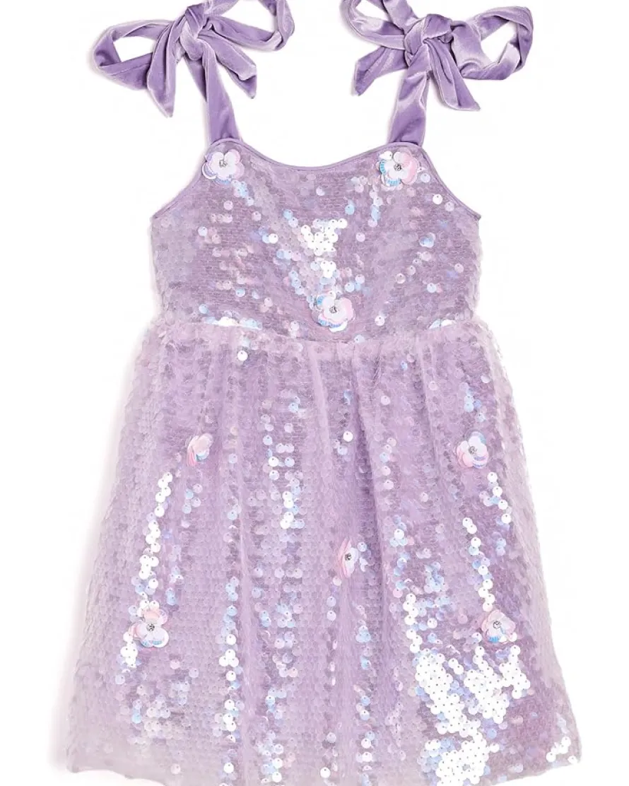 Lola and The Boys Lavender Daisy Sequin Dress (Toddler/Little Kid/Big Kid)