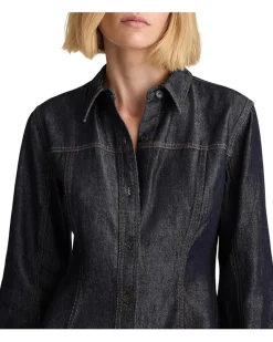 Madewell Seamed Shirt Mini Dress In Rinse Women's