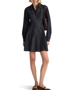 Madewell Seamed Shirt Mini Dress In Rinse Women's