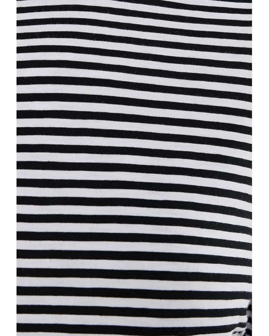 Madewell Side Ruched Slub Long Sleeve Stripe Women's