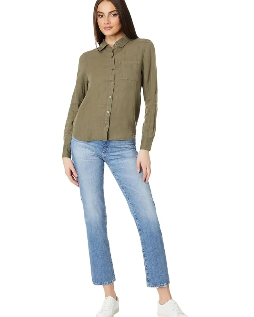 Michael Stars Spencer Pocket Long Sleeve Button Down Women's