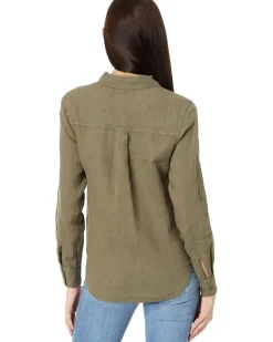 Michael Stars Spencer Pocket Long Sleeve Button Down Women's