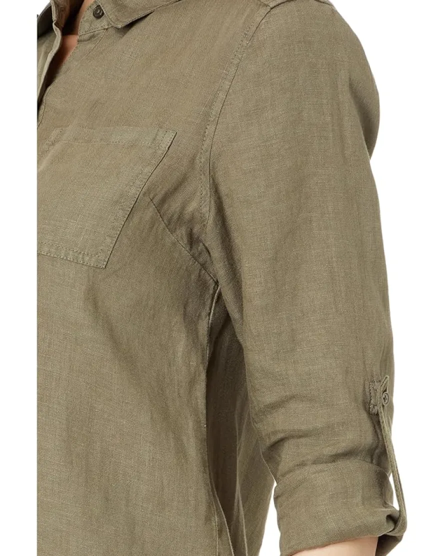 Michael Stars Spencer Pocket Long Sleeve Button Down Women's