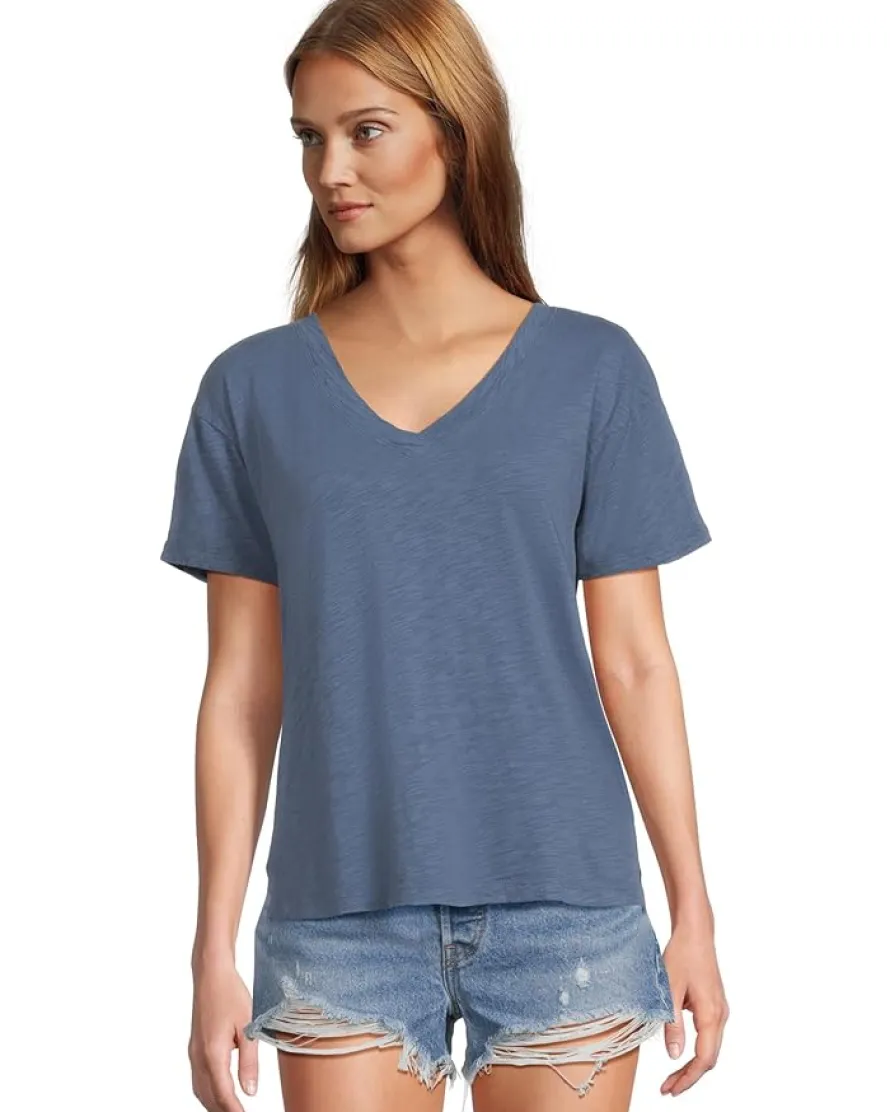 Mod-o-doc Short Sleeve V-Neck Boxy Tee Women's